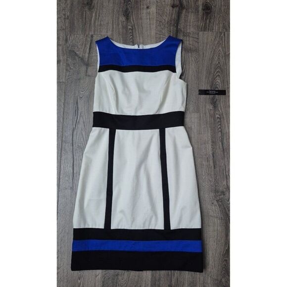 NWT TAHARI Adam Levine Sleeveless Back Zip Dress Women's Size 8 - Picture 1 of 8